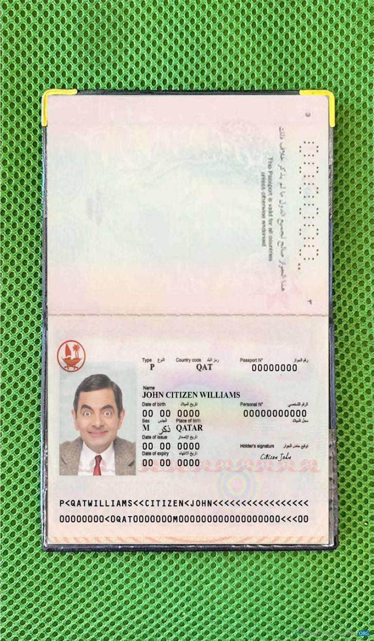 Download Qatar passport photo look Photoshop template